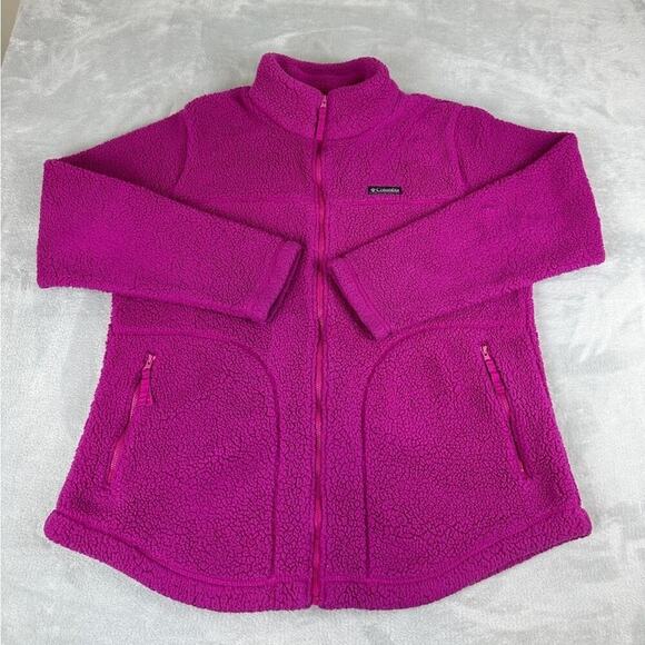 Columbia Pink Fleece Jacket Women’s Size XL - Picture 1 of 14